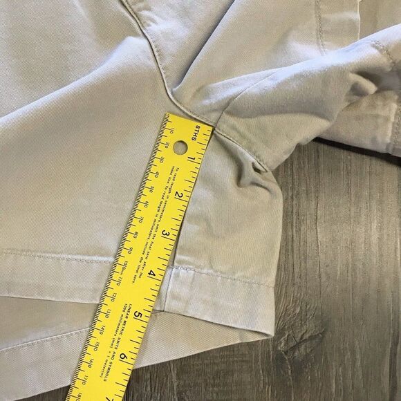 Calvin Klein Jeans Womens Shorts Khaki Beige Chino Flat Front Slash Pocket Sz 14 - Picture 6 of 12